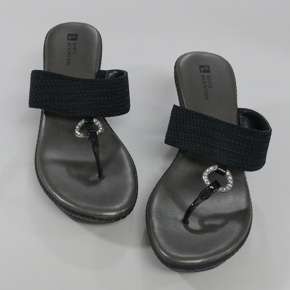NWOB WHITE MOUNTAIN wedge sandals pewter size 8.5